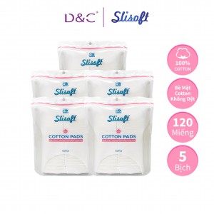 Combo 5 gói bông tẩy trang Slisoft Doctor Care 120 pads